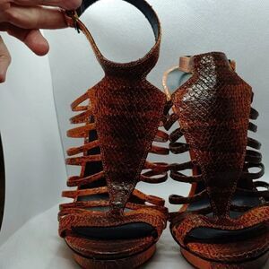 Brian Atwood snakeskin heels, all leather, NWOT, NO BOX